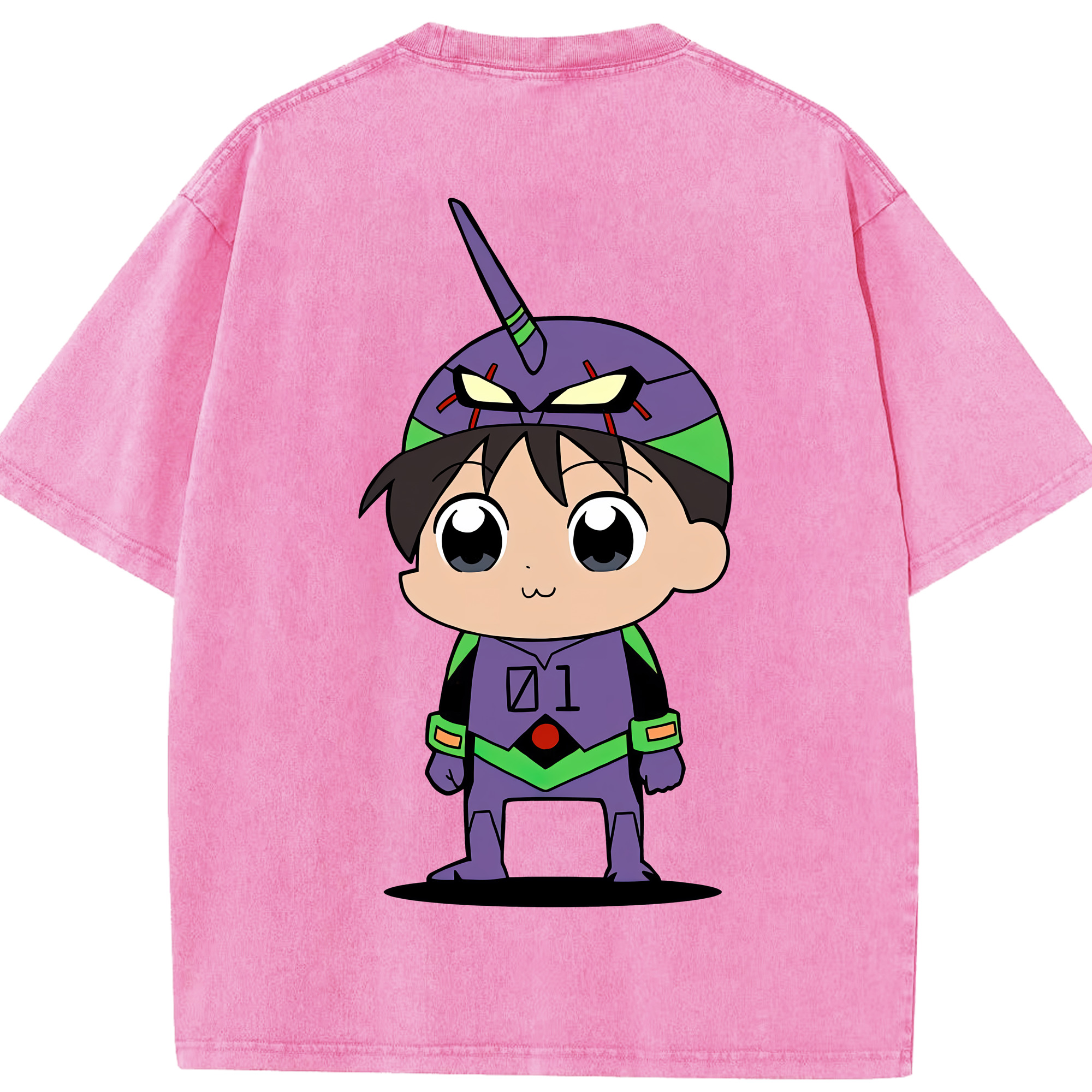 （画像用） EVA 新世紀エヴァンゲリオン 綿100% ヴィンテージ風 半袖Tシャツ（背面プリント）